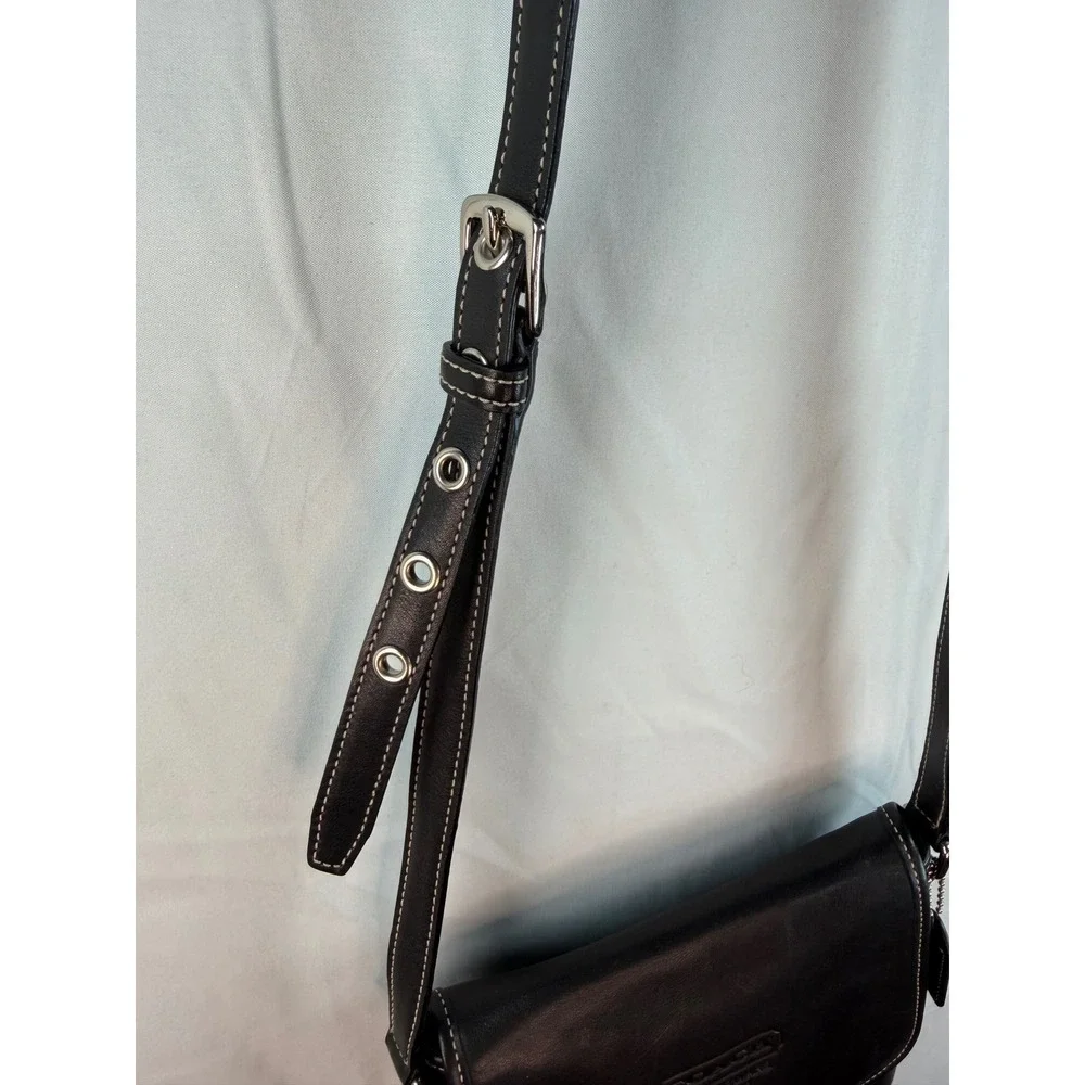Coach‎ Black Leather Crossbody Messenger Bag F3D-9353 Glove Tanned Cowhide y2k